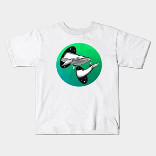 Surreal Whale- Green Kids T-Shirt